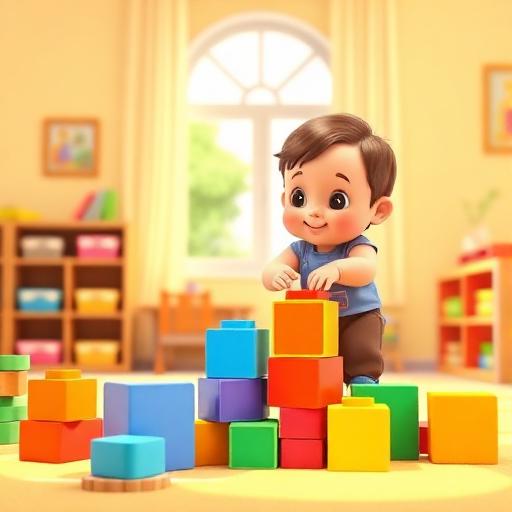 Brincar de empilhar blocos