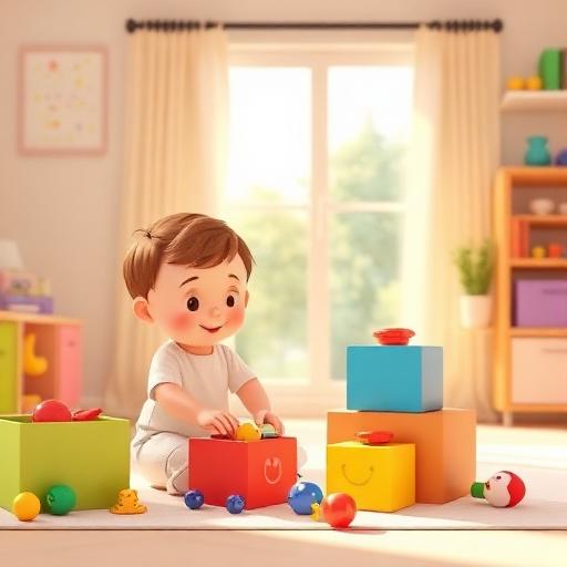 Guardar objetos em caixas coloridas