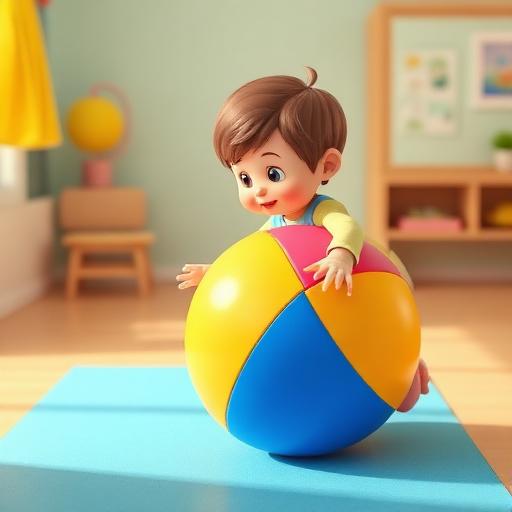 Brincar de empurrar bolas grandes