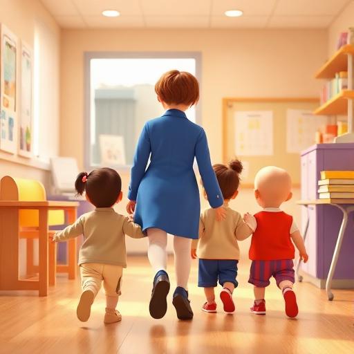 Caminhar seguindo o professor