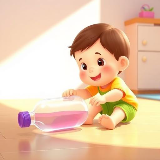 Rolar garrafa no chão