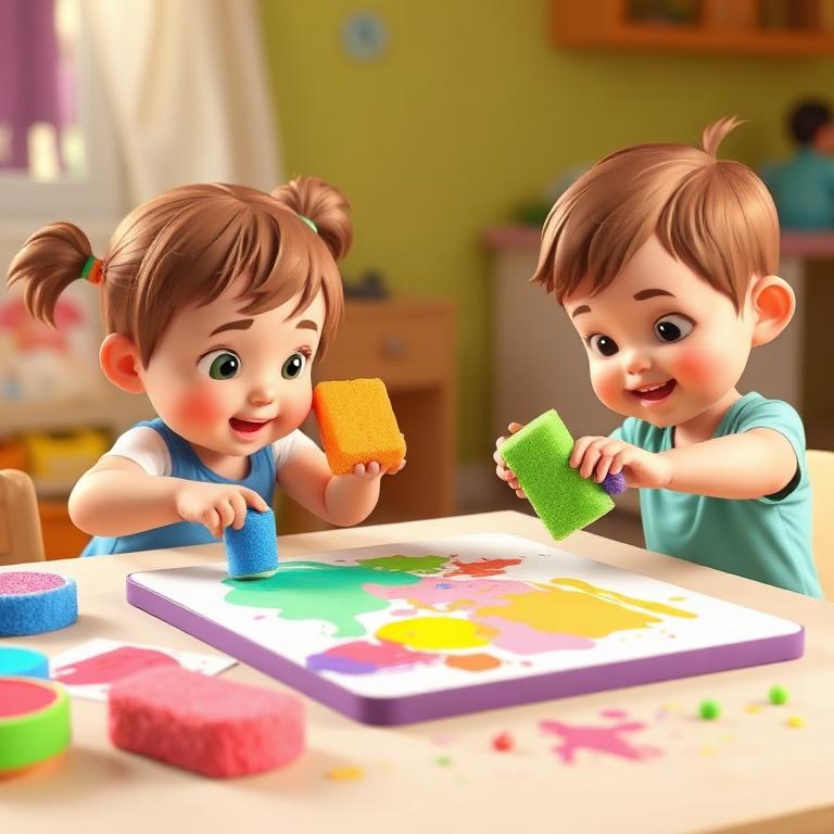 Pintura com esponja molhada