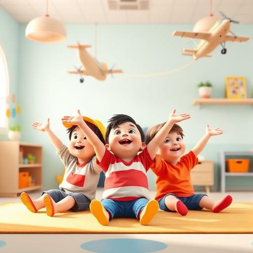 Brincar de avião sentado