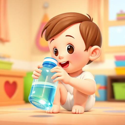 Sons com água em garrafa