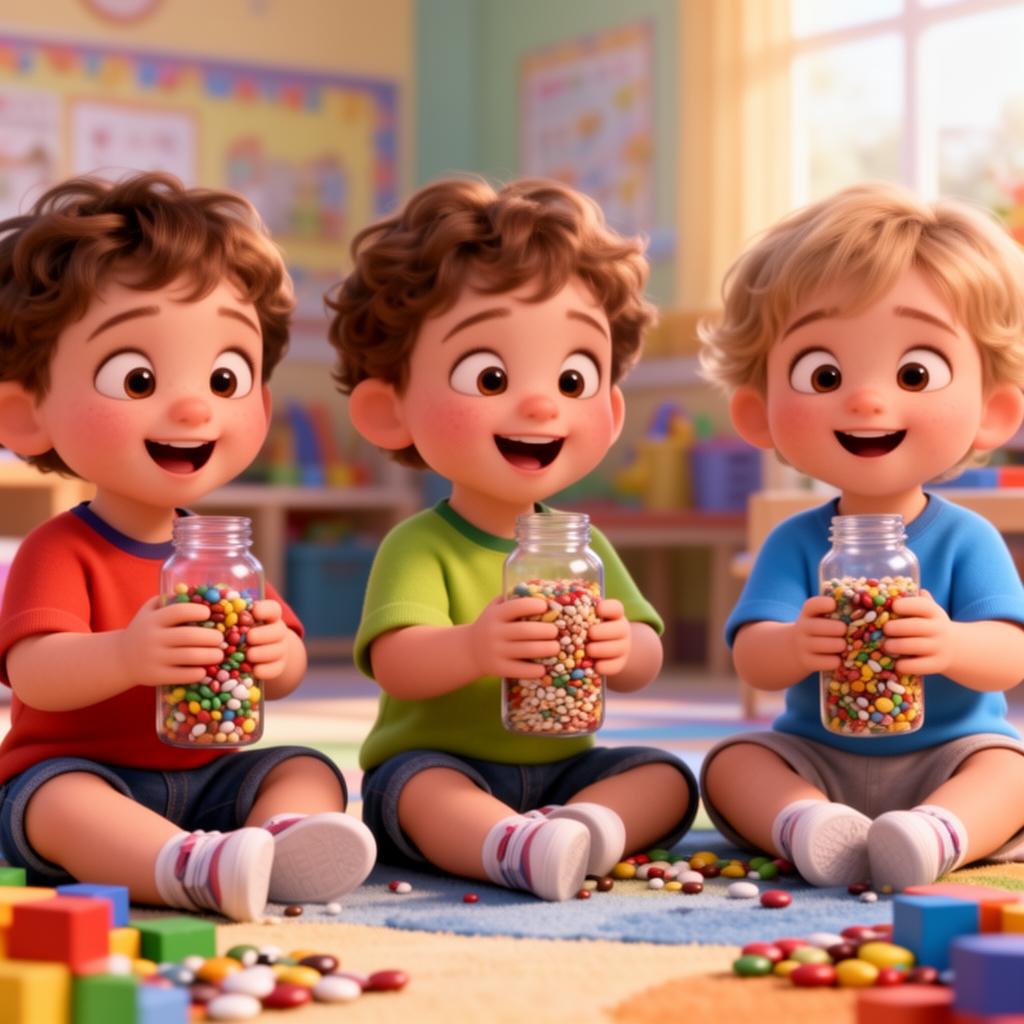 Sons com grãos na garrafa