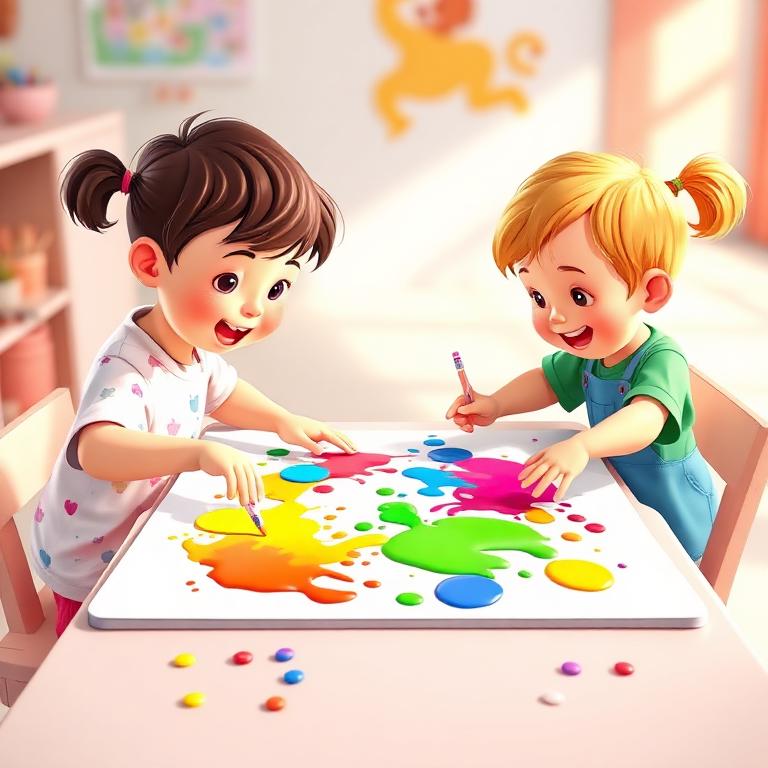 Pintura com dedos e mãos