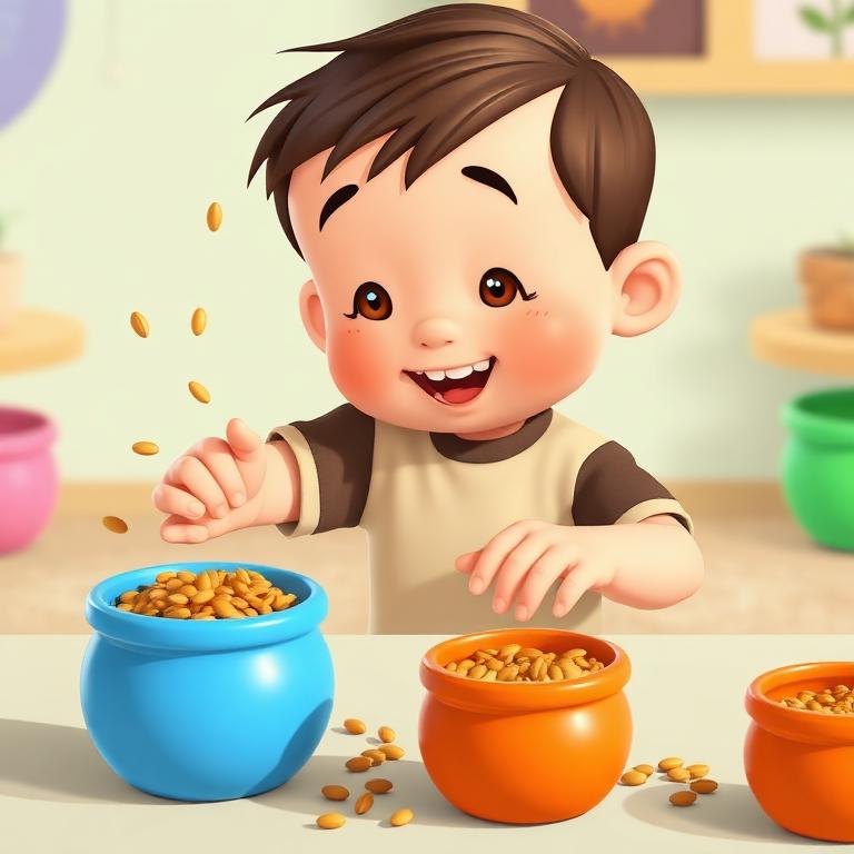 Sons com sementes em potes