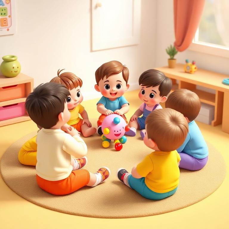 Brincar de roda passando objeto