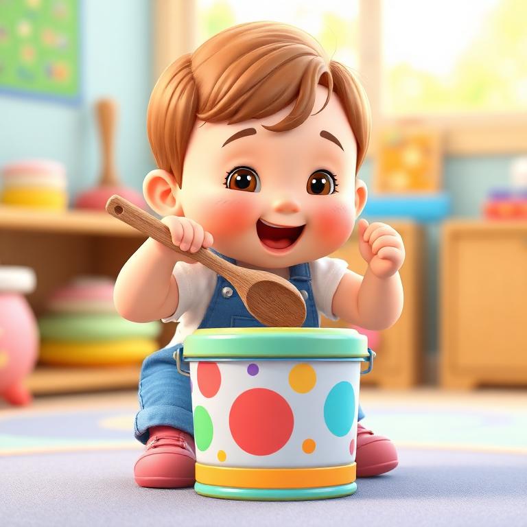 Sons com balde e colher