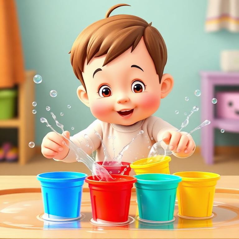 Sons com água em copo plástico