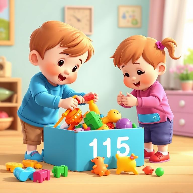 Guardar brinquedos contando até cinco