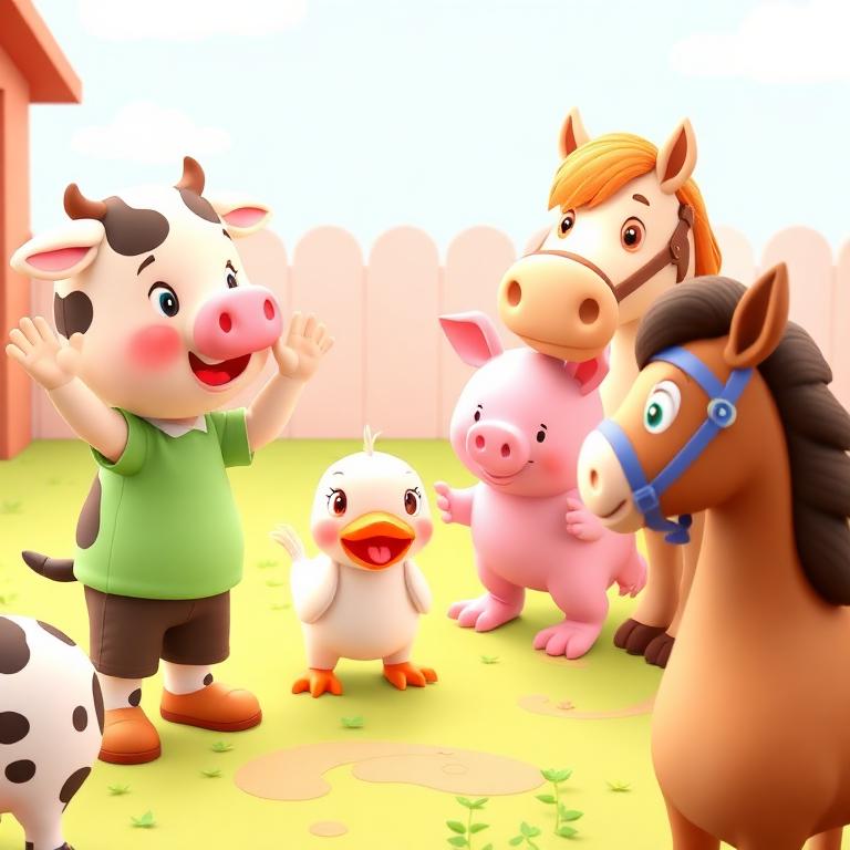 Imitar animais da fazenda