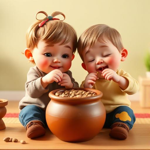 Sons com sementes em potes