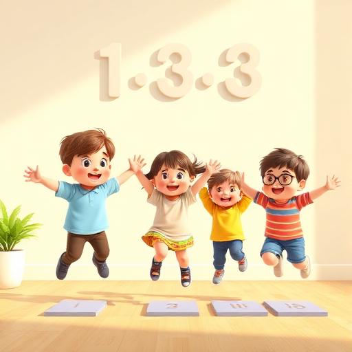 Contar até três pulando